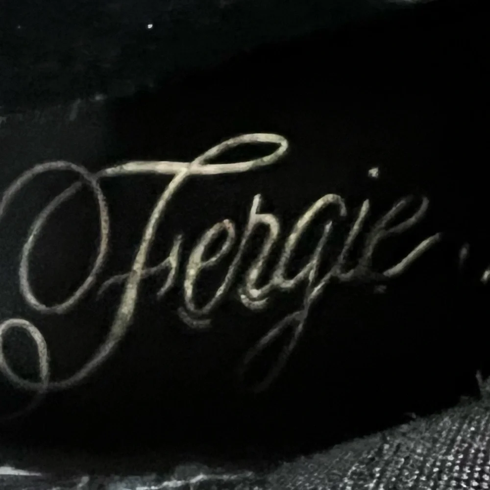 Fergie Dina Bootie Black Suede Silver Studded Block Heel Ankle 6 Gorpcore